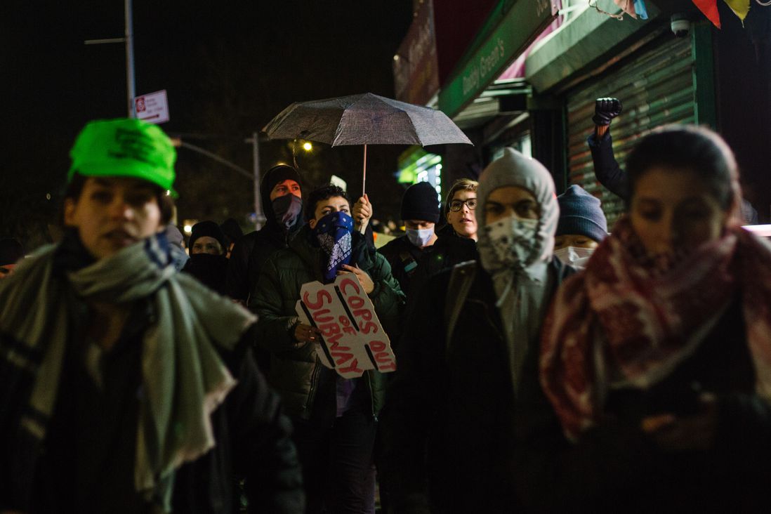Protesters in Brooklyn on Friday night.